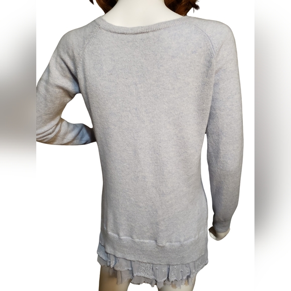 Garnet Hill cashmere sweater women's small sky blue - Picture 5 of 7